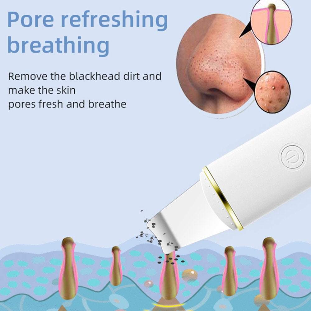 USB Rechargeable Ultrasonic Facial Skin Scrubber with 4 Modes and Portable Design