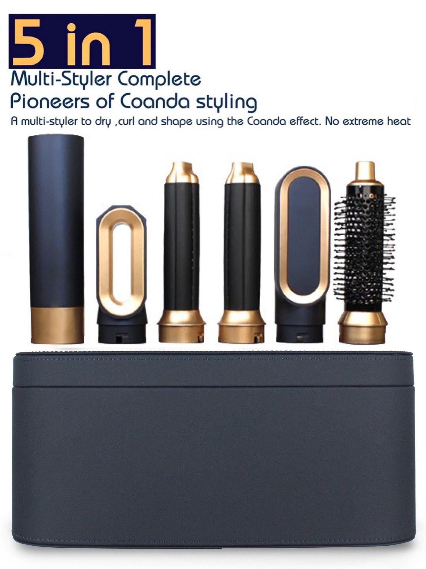 5-in-1 Hair Styling Tool Set with Hair Dryer, Curling Iron, Straightener, and Brush