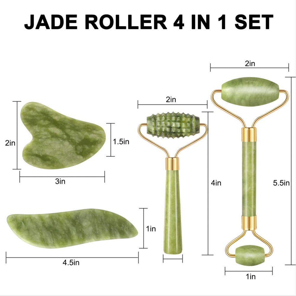 Facial Massager Set with Jade Roller and Gua Sha Tools for Anti-Aging and Skincare